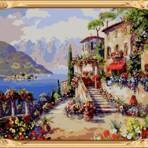 landscape canvas oil painting by numbers kits for bedroom decor GX7557