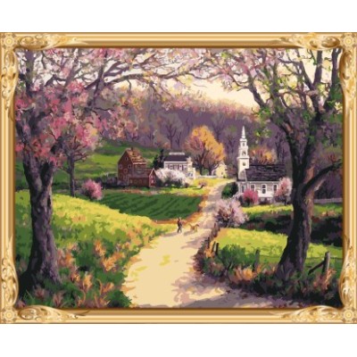 acrylic canvas oil painting by numbers kit landscape for living room decor GX7593