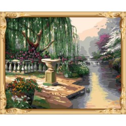 Nuevos productos caliente foto del paisaje pintura al óleo digital en la lona GX7585