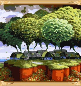Caliente foto árbol abstracto enmarcado lona de la pintura con números para ventas al por mayor GX7579