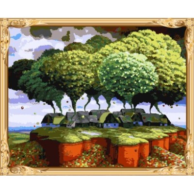 Caliente foto árbol abstracto enmarcado lona de la pintura con números para ventas al por mayor GX7579