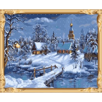 Gx 7612 farbe durch zahlen schnee Nacht-Landschaft kunst für das wohnzimmer dekor
