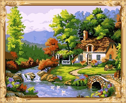 GX 7633 acrylic paint by numbers landscape oil painting for adult