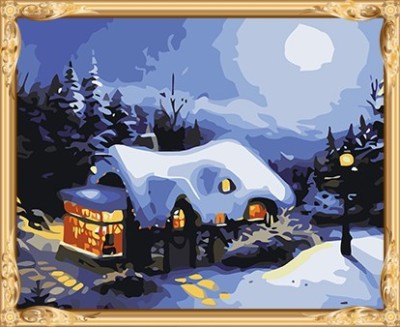 GX 7639 diy snow night picture by numbers art painting supplies