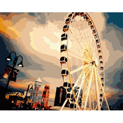 GX7663 wall art happy ferris wheel acrylic oil painting by numbers paint sets