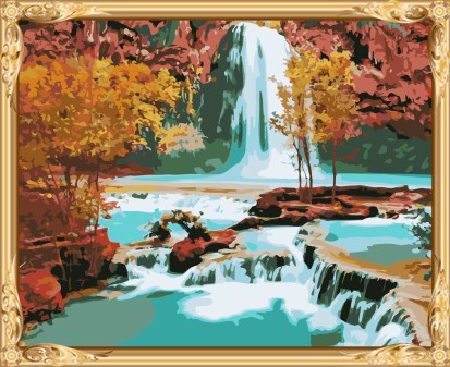 naturel landscape acrylic canvas diy oil painting by numbers for wohlesales GX7253
