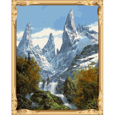 gx7365 Bild von Zahlen schnee Mountain naturel Landschaft leinwand diy Ölmalerei für Wohnzimmer dekor