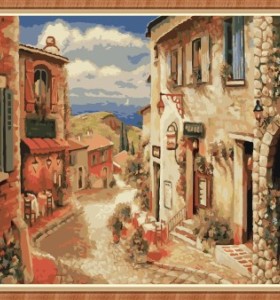 town landscape diy painting by numbers GX7811