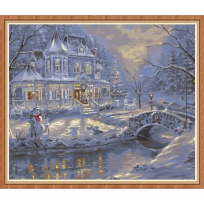 arts crafts snow landscape coloring by numbers for home decor GX7836