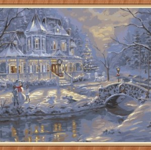 arts crafts snow landscape coloring by numbers for home decor GX7836