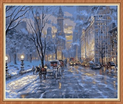 home decor snow night picture by numbers GX7849