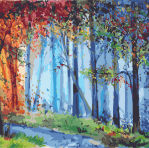 GX7935 forest paintings by numbers with acrylic paints