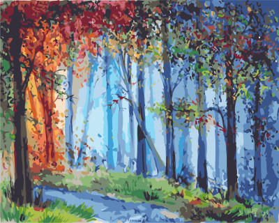 GX7935 forest paintings by numbers with acrylic paints
