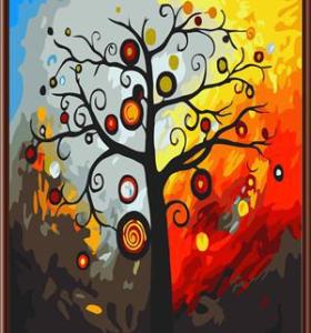 Lona pintura al óleo abstracta del diseño del árbol pintura al óleo by números GX6440