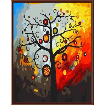 Lona pintura al óleo abstracta del diseño del árbol pintura al óleo by números GX6440