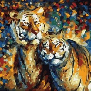 abstract tiger oil painting by numbers on canvas GX6910