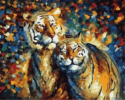 abstract tiger oil painting by numbers on canvas GX6910