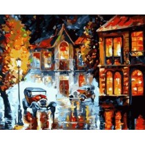 abstract canvas oil painting by numbers city landscape yiwu wholesales GX6941