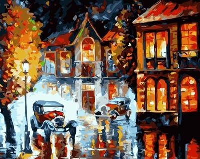 abstract canvas oil painting by numbers city landscape yiwu wholesales GX6941