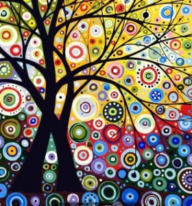 paint by numbers kit abstract tree design factory new picture GX6962 yiwu wholesales