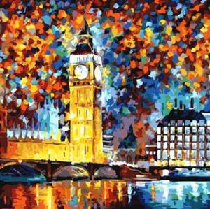 abstract london city landscape cnvas oil painting handmaded painting by numbers GX6754