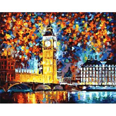 abstrakte London City Landschaft cnvas Ölgemälde handmaded malen nach zahlen gx6754