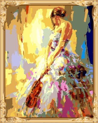 abstract sexy violin women canvas oil painting by numbers kits for bedroom decor GX7558