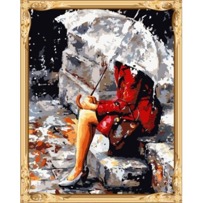 hot photo sexy women raining oil paint by numbers for adults GX7548