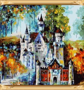 Gx 7622 castillo número pintura abstracta de la lona arte