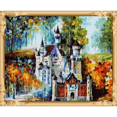 GX 7622 castle number painting abstract canvas art