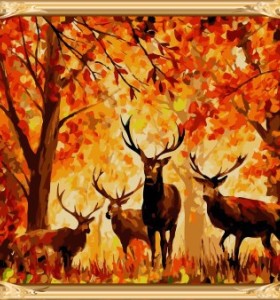 Gx 7627 ciervos animal pintura al óleo by números art suministros para los niños