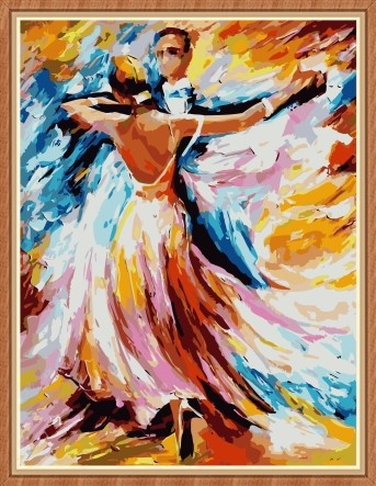 dance women and man abstract oil painting by numbers for wholesale GX7864