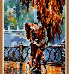 Beso de lluvia pintura al óleo abstracta by números para venta al por mayor GX7863