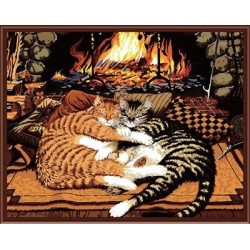 Diy pintura al óleo sobre lienzo DIY pintura al óleo digital por números con diseño del gato