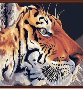 factory new canvas oil painting art ,diy oil painting by numbers, wholesales yiwu factory new tiger design