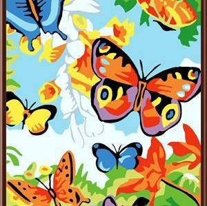 Abstract diy oil painting by numbers ,new butterfly design art set factory price