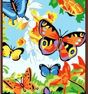 Abstract diy oil painting by numbers ,new butterfly design art set factory price