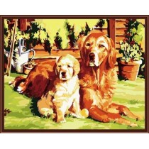 factory new canvas oil painting art ,diy oil painting by numbers, wholesales yiwu factory new dog design