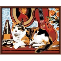 hot photo cat color by numbers on canvas GX6359