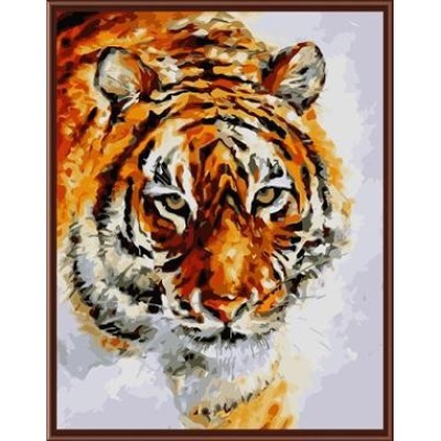 Pintura de la lona por números de los animales imagen del tigre pintura al óleo 2015 nueva caliente de fotos GX6387