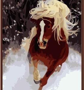 GX6443 YIWU factory wholesales art suppliers 2015 new running horse desgn painting by numbers