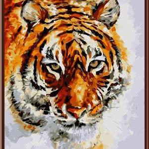abstract animal picture oil painting by numbers tiger design GX6387