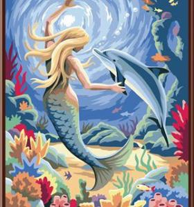 seascape meerjungfrau leinwand Ölgemälde fabrik heißer verkauf malerei gx6473 malen nach zahlen engel bild