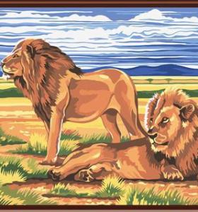 handmaded oil painting by numbers lion design GX6503