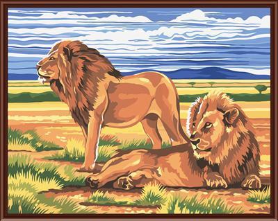 handmaded oil painting by numbers lion design GX6503