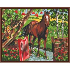 Natur, landschaft färbung von Zahlen kit handmaded malerei tier bild gx6520 pferd bild