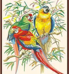 Animal de la lona del pájaro fábrica de pintura al óleo pintura caliente venta GX6476 pintura by números pintado a mano
