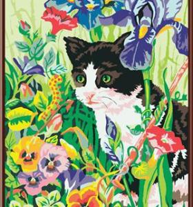 coloring by numbers kit handmaded painting cat design animal picture canvas painting GX6256
