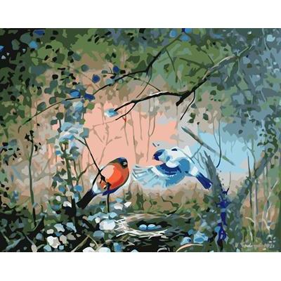 still life abstract oil painting by numbers nature landscape bir design GX6556