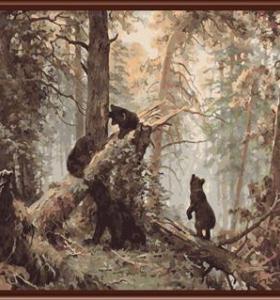 Pintura by número en la lona con naturaleza forestales y animales imagen diseño GX6511